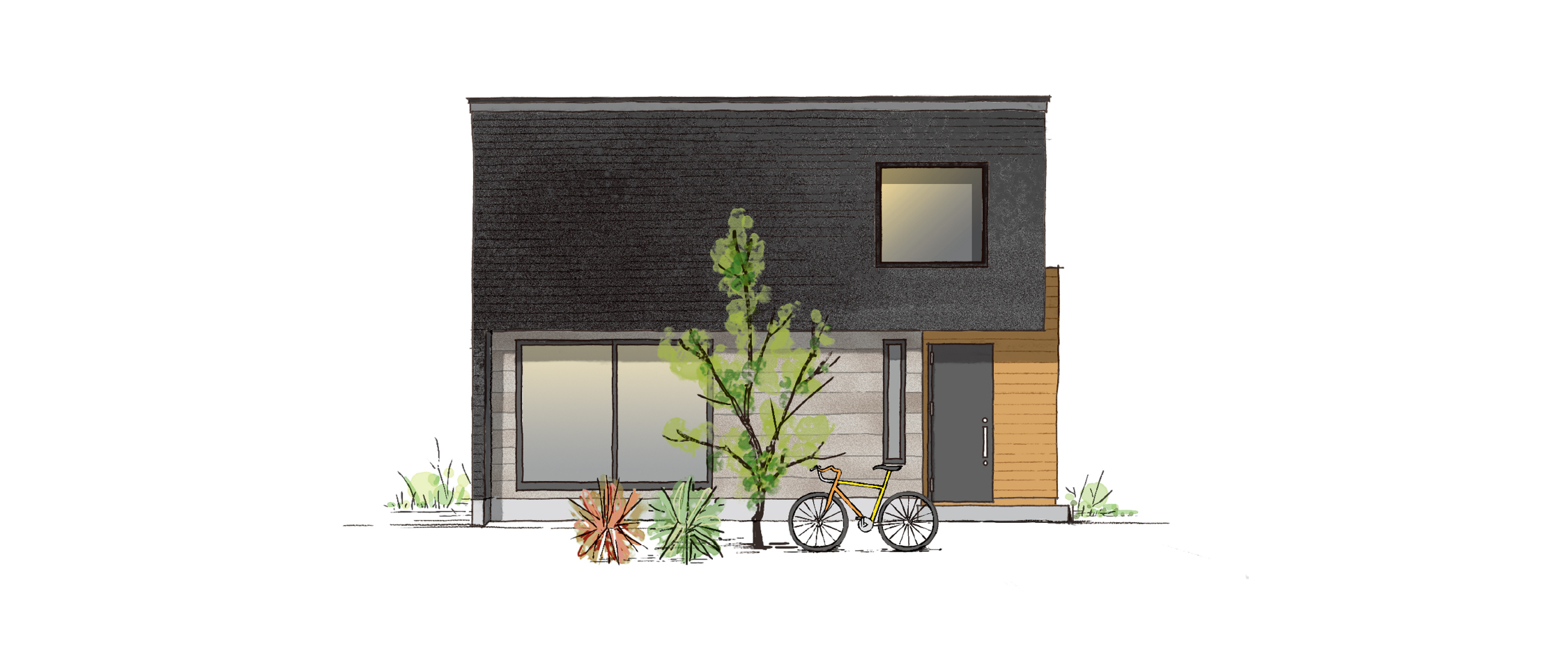 家の外観のイラスト